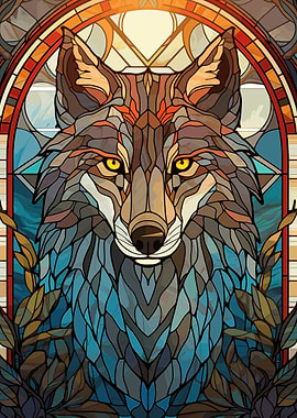 Wolf Stained Glass