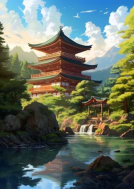 Japanese Temple Anime