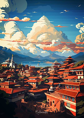 KATMANDU Oil Painting