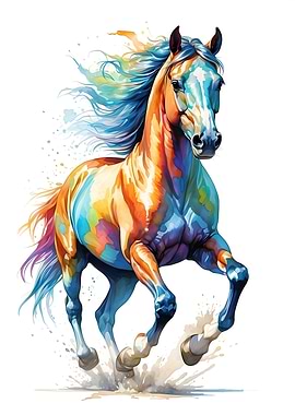Cute Watercolor Horse