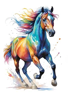 Cute Watercolor Horse