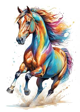 Cute Watercolor Horse