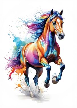Cute Watercolor Horse