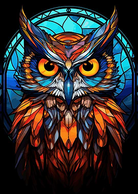 Owl Stained Glass