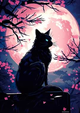 Cherry Cat Full Pink Moon