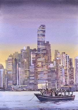 Watercolor Panama City art