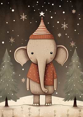 Cute Xmas Elephant