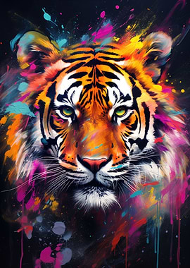 Tiger Graffiti Mural