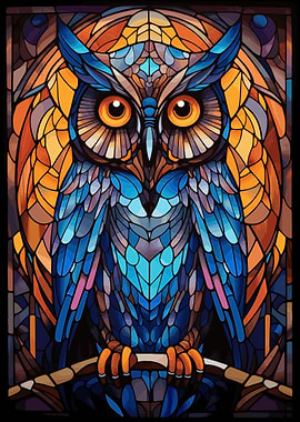 Owl Stained Glass
