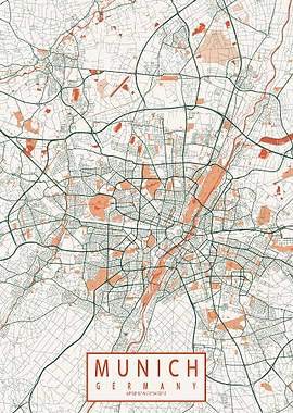 Munich City Map Bohemian