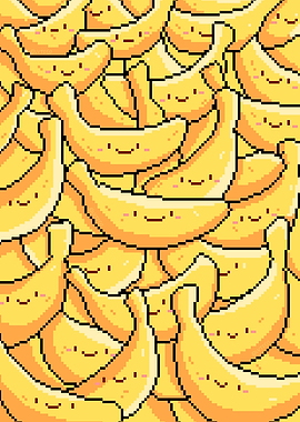 Cute Banana Bois Pixel Art