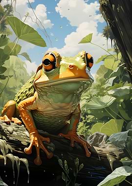 Green Frog in Nature