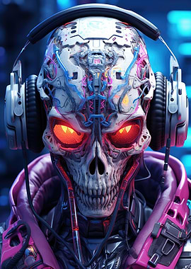 Cyberpunk Skull Cyborg