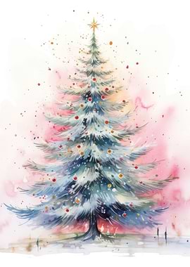 Watercolor Christmas Tree