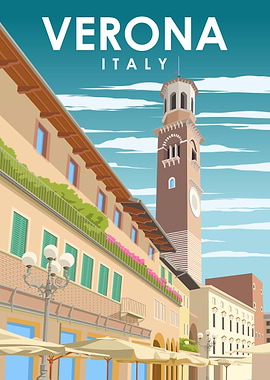 Verona Italy Street Poster