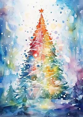 Watercolor Christmas Tree