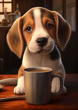 Cute Dog Puppy Coffee Pup