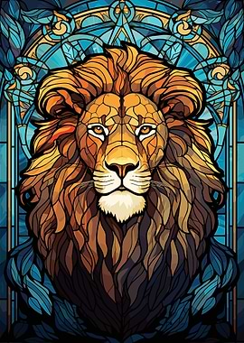 Lion Stained Glass