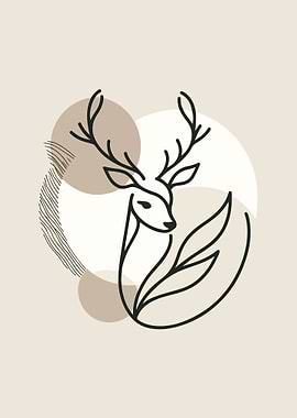 Abstract Deer Art