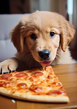 Golden Retriever Pizza Pup