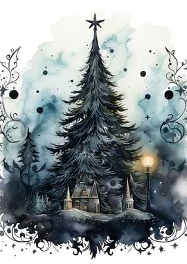 Watercolor Christmas Tree