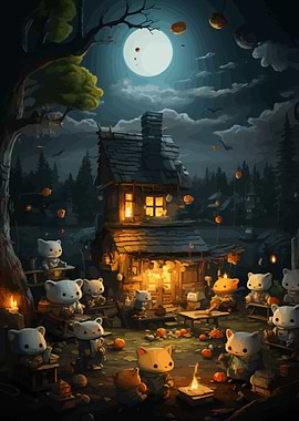 Medieval fantasy cat town