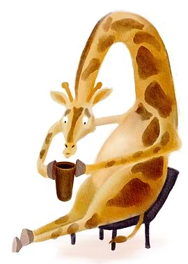 Cute Giraffe Drinking