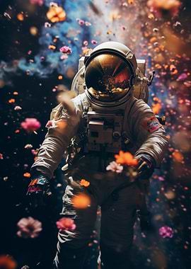 Floral Astronaut in Space