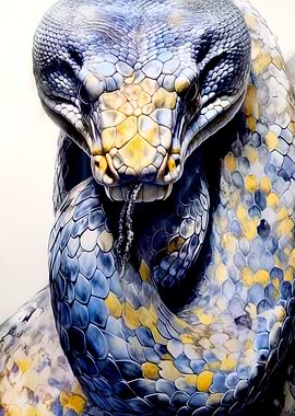 Snake watercolor art