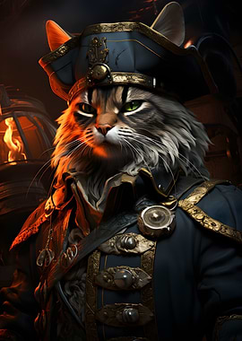 Cat Pirate in Uniform