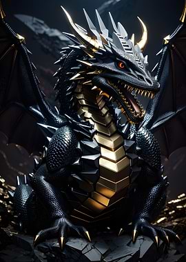 Dragon metallic silver