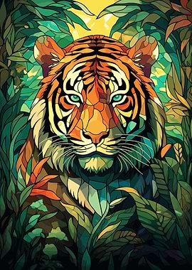 Tiger Stained Glass