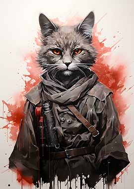 Cat Painting in Uniform