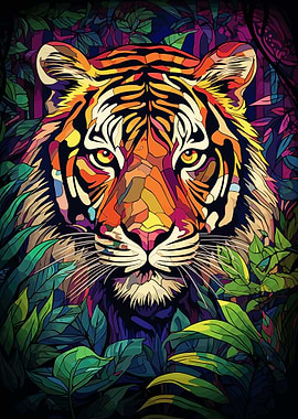 Tiger Stained Glass