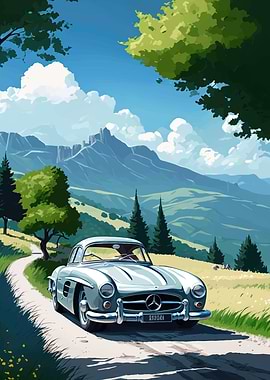Nature Car Illustration