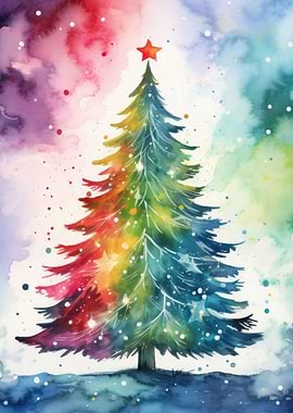 Watercolor Christmas Tree
