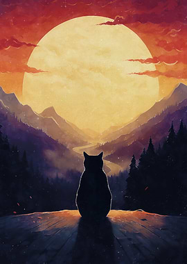 Sunset cat