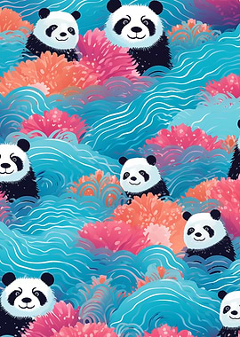 Cute Friendly Pandas