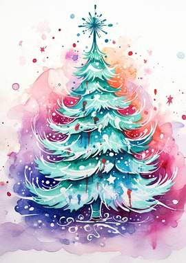 Watercolor Christmas Tree