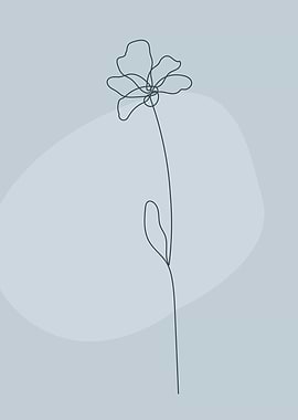 Flower one line art