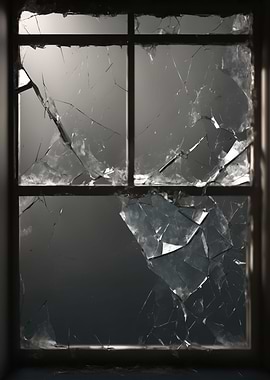Window glass shattered pho