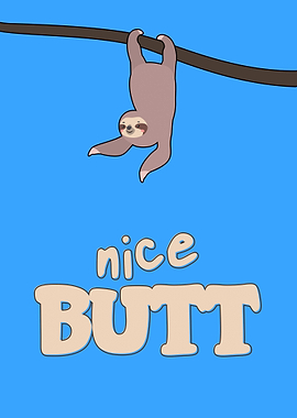 Funny Sloth Bathroom Art