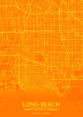 Long Beach CA Orange Map