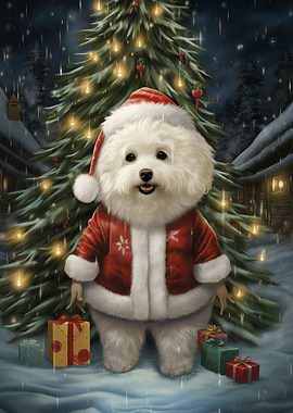 Santa Bichon Frise Xmas