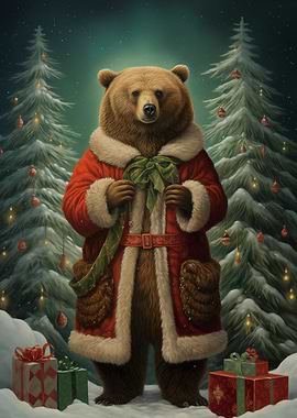 Lovely Xmas Bear Santa