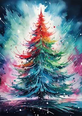 Watercolor Christmas Tree