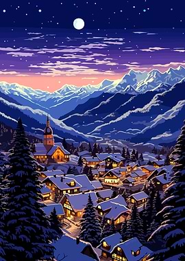 Winter Switzerland Art