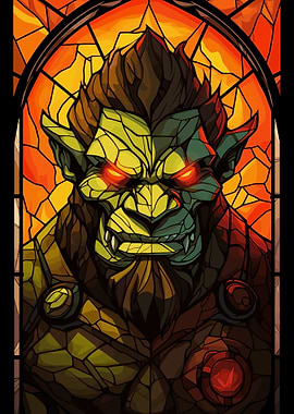 Orc Warrior Stained Glass