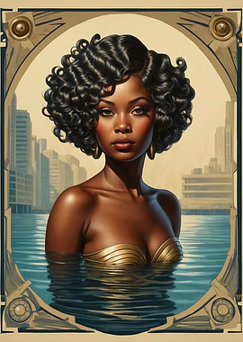 Twenties Ebony Swimmer 03