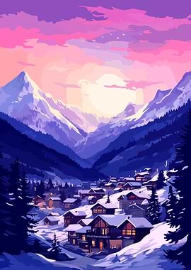 European Snow Village Art